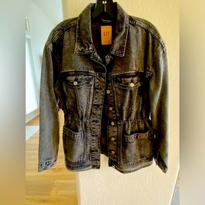 Gap cinched denim oversize jacket